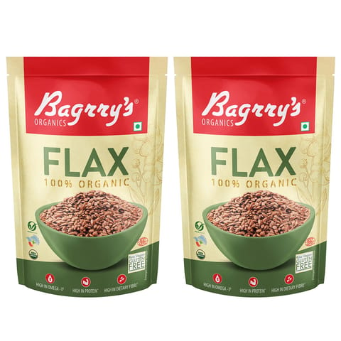 Bagrry?s Organics Flax Seeds, 250 gms Pack of 2