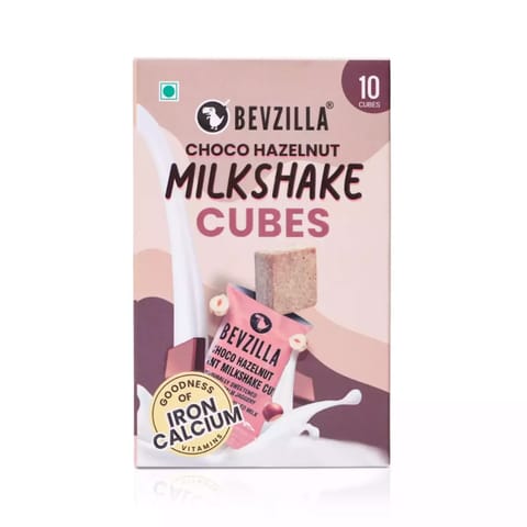 Bevzilla Instant Milkshake 10 Cubes Pack (Hazelnut), Date Palm Jaggery (10 x 10 g)