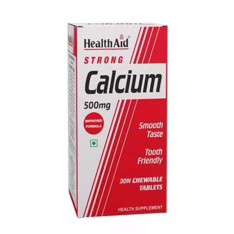 HealthAid Strong Calcium 500mg  (30 Chewable Tablets)