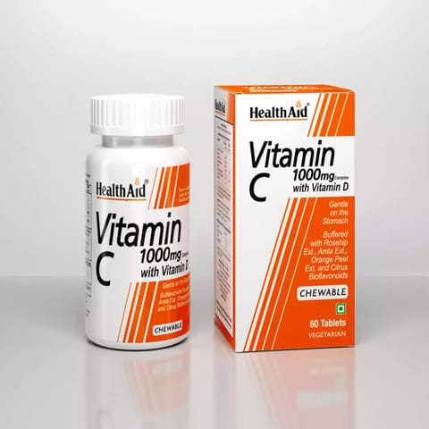HealthAid Vitamin C 1000mg Complex with Vitamin D (60 Chewable Tablets)