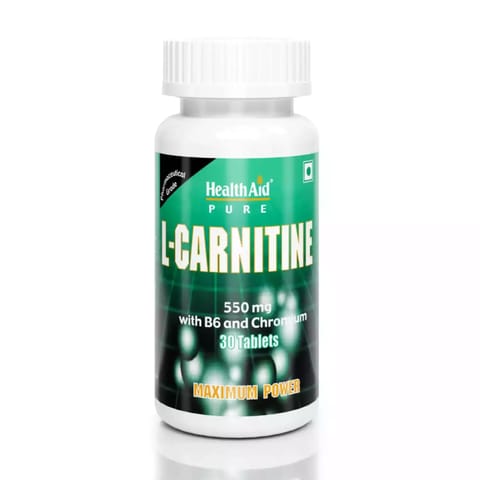 HealthAid L-Carnitine 550 mg with Vitamin B6 & Chromium (30 Tablets)