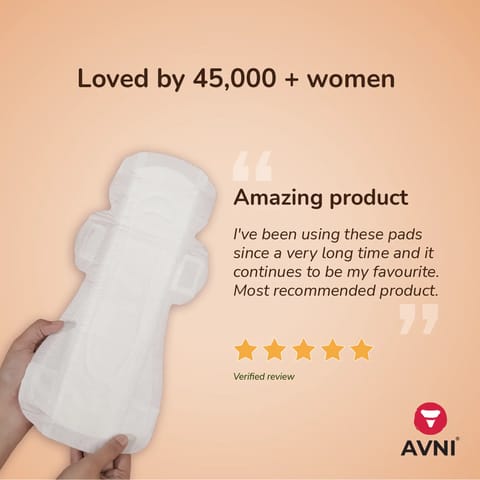 Avni Natural Cotton Sanitary Pads (6L+6XL,12 Pads) with Paper Disposal Bags | Medium & Heavy flow