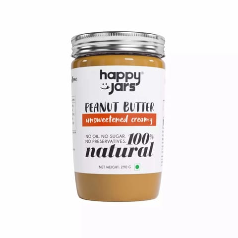 Happy Jars Unsweetened Creamy Peanut Butter 290g