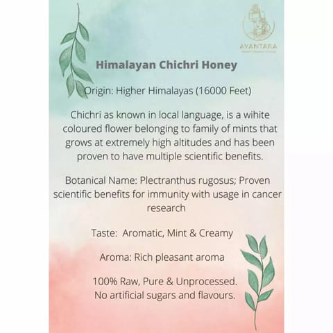 Ayantara Himalayan Chichri Honey | 100% Raw, Pure & Unprocessed\t | 250 gms