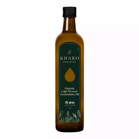 Kharo Organics| Organic Cold-Pressed Groundnut Oil, 1 Ltr