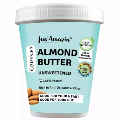 Jus Amazin CRUNCHY Almond Butter - Unsweetened 1kg