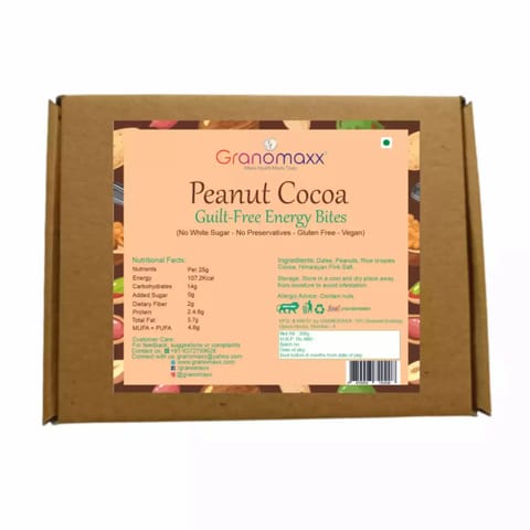 Granomaxx Guilt Free Energy Bites | Peanut Cocoa | Anytime Snack | 300g