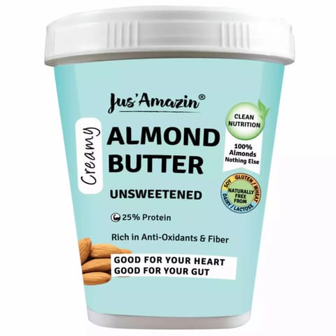 Jus Amazin Creamy Almond Butter - Unsweetened 1kg