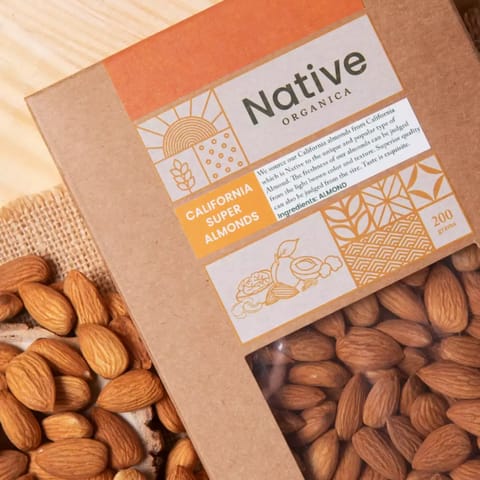 Native Organica California Super Almonds  200 gm