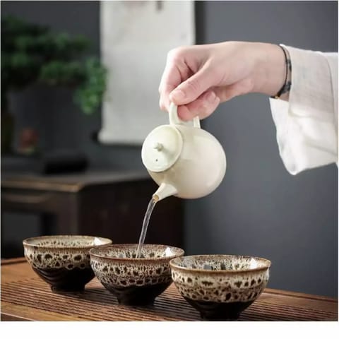 Radhikas Fine Teas and Whatnots Earthen Glazed Tea Cups - Oriental Style Glazed Earthenware Cups