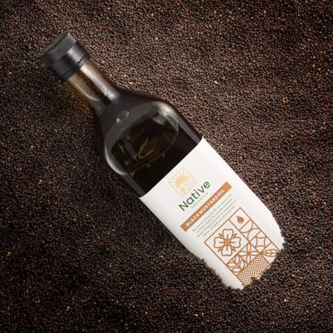 Native Organica Organic  Wood Pressed Organic  Black Mustard Oil 1000 gm