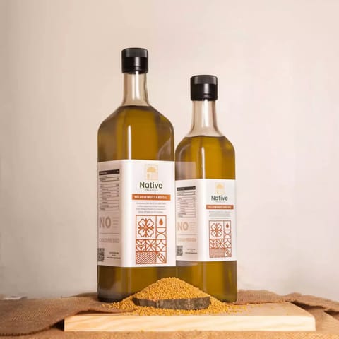 Native Organica Organic  Wood Pressed Organic  Yellow Mustard Oil 1000 gm