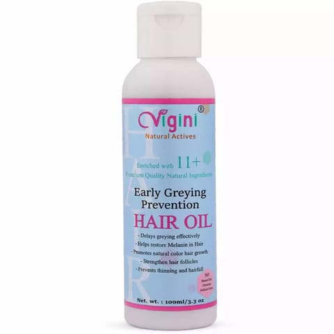 Vigini Natural Early Zero Anti Grey Greying Prevention Hair Oil Men Women 100 ml Fall Loss Thinning