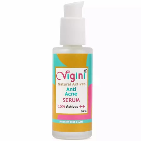 Vigini 15% Actives Anti Acne Face Serum 30ml | Pimples Scars Blemish Dark Spots Pigmentation Removal