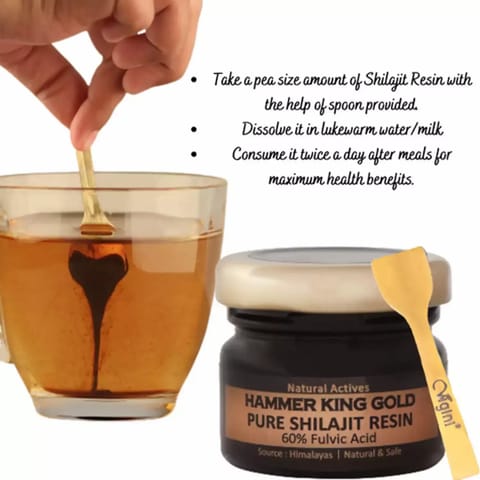 Vigini Hammer King Gold Pure Premium Original Shilajit Resin 60% Fulvic Acid Testosterone Booster