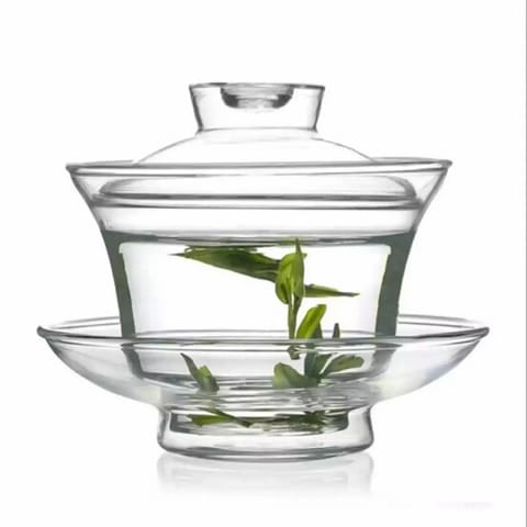 Radhikas Fine Teas and Whatnots Gaiwan The Brewing Cup With Saucer Transparent