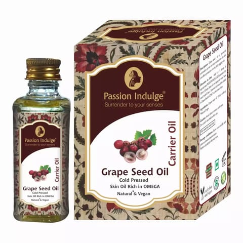 Passion Indulge Natural Grape Seed Carrier Oil for Skin, Face | Dark Circles  - 60ml