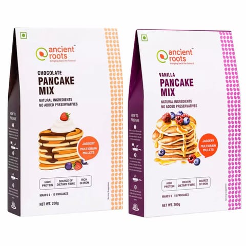 Ancient Roots Combo of Chocolate and Vanilla Flavoured Pancake (200 g each)