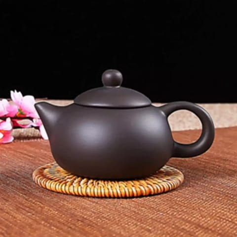 Radhikas Fine Teas and Whatnots Yixing Kettle Set with 4 Cups Style Dark Brown