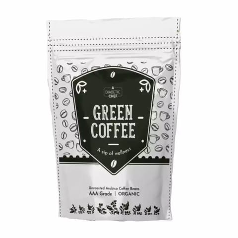 A Diabetic Chef Organic Green Coffee Beans | Aaa Arabica Unroasted & decaffeinated |400gms