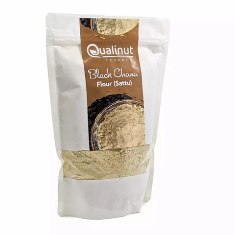 Qualinut Gourmet Black Chana Flour (Pack of 2 - 500 G Each)