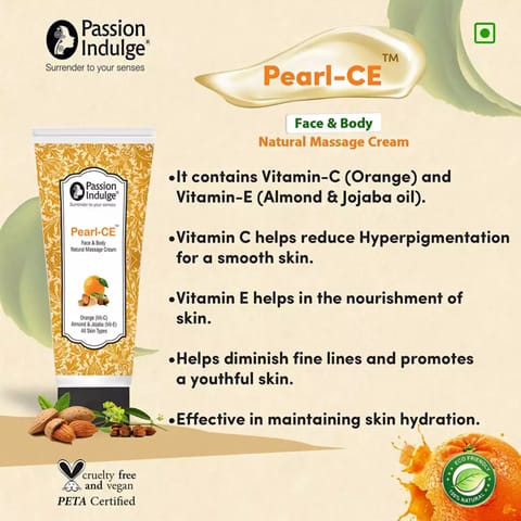 Pearl CE Massage Cream for Face & Body Deep Nourishing & Hydration - 100gm