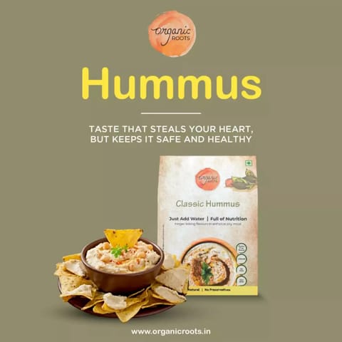Organic Roots Classic Hummus | Traditional Flavours Pack of 2