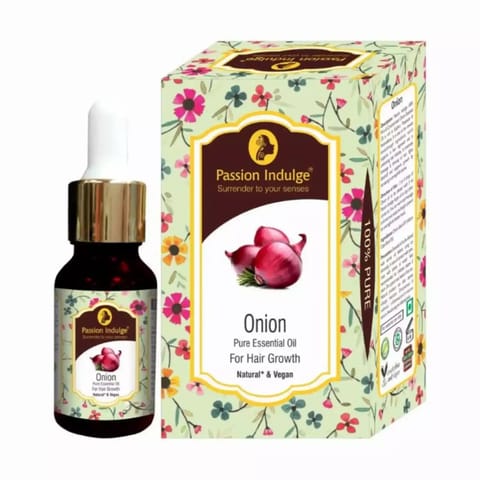 Passion Indulge Natural Onion Essential Oil for Hair Growth | Hair Fall & Dandruff Control |- 10ml