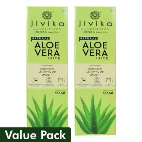 Jivika Superfoods| Naturals AloeVera Juice 500ml - Pack of 2