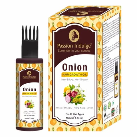 Passion Indulge Natural Onion Hair Growth Oil | For Hair Growth | Non Sticky | Non Greasy (100 ml)