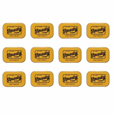 Squeaky Clean Tablet Soaps for Travel Set of 12 Tin Boxes  Lemon Chamomile