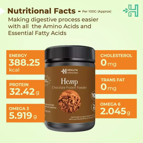 Health Horizons Hemp (Chocolate Protein Powder 500g)