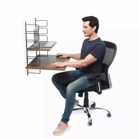 Fitizen Rack Ergonomic Height Adjustable Standing Desk (Black Acacia Brown)