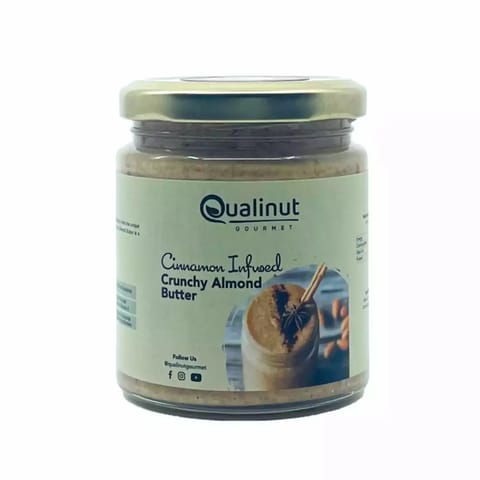 Qualinut Gourmet Cinnamon Infused Crunchy Almond Butter (200 gms)