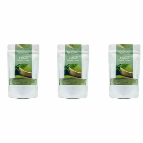Qualinut Gourmet Natural Moringa Powder (Pack of 3, Each of 70 gms)
