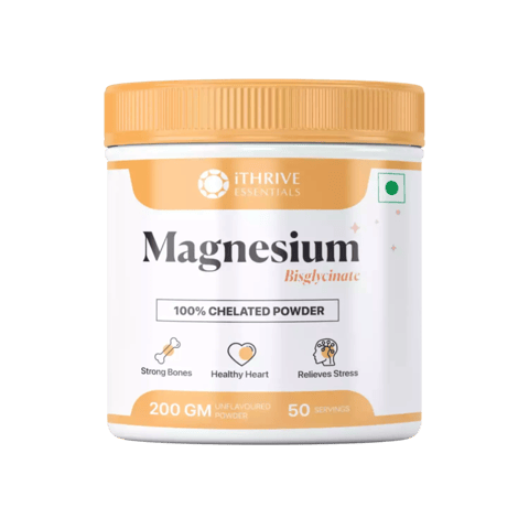 iThrive Essentials: Magnesium Glycinate (200gm, 70 Servings, 90.9% DV) | Sleep & Recovery, Nerve Function, Muscle Health, Recovery Support