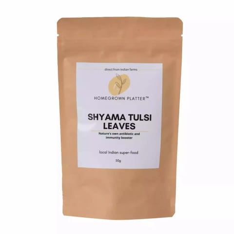 Homegrown Platter Dried Shyama Tulsi Leaves 50g