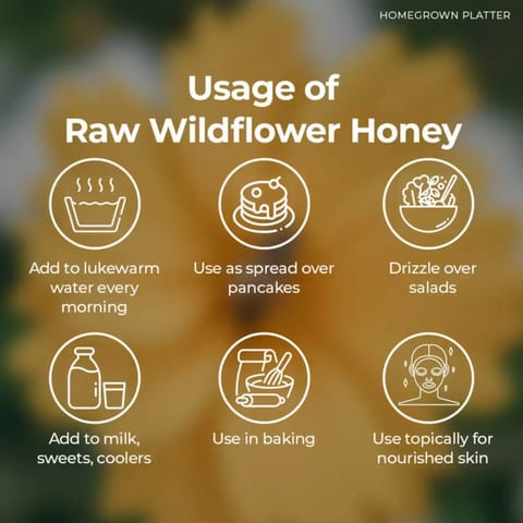 Homegrown Platter Raw Wildflower Honey 500 gms