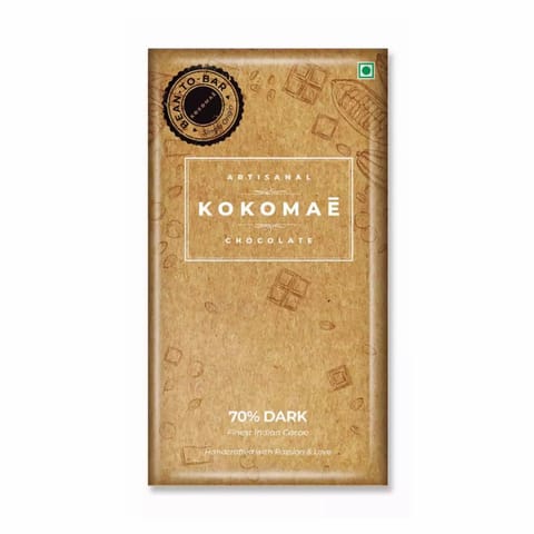 Kokomae Artisanal Chocolate Single Origin Bean to Bar 70 Percent Dark 50 gms
