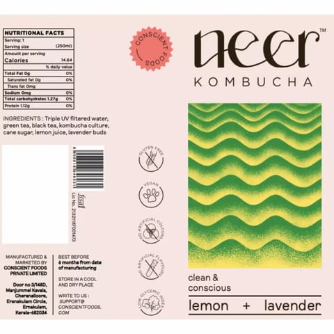 Neer Kombucha Lemon and Lavender Pack of 4