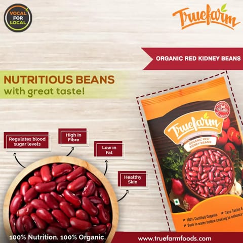 Truefarm Foods Organic Red Kidney Beans 500gm
