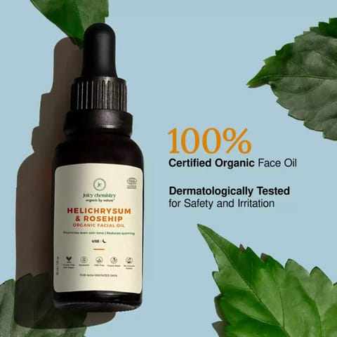 Juicy Chemistry 100% Organic Helichrysum & Rosehip Facial Oil-10ml
