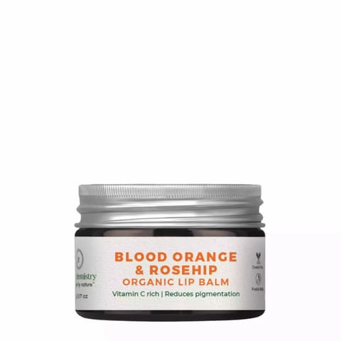 Juicy Chemistry Blood Orange & Rosehip Organic Lip Balm - For Pigmented Lips - 5gm-0.17oz