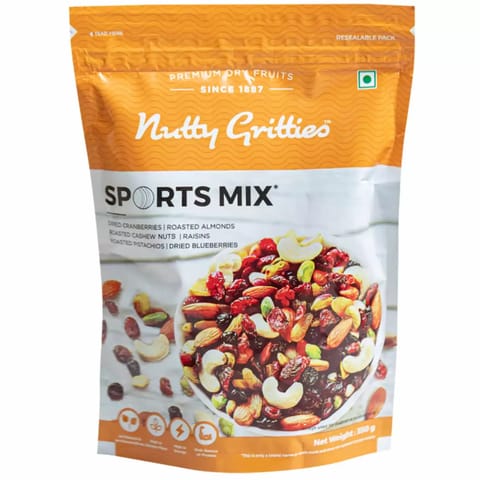 Nutty Gritties Sports Mixed Nuts and Dry Fruit Roasted Nuts and Berries 350g