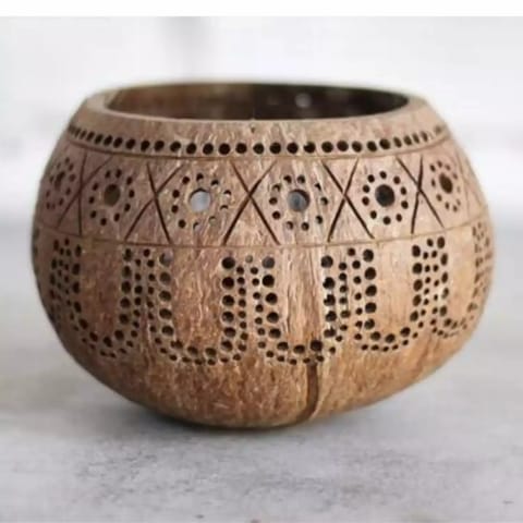 Thenga Coconut Candle Shell Holder Tropical