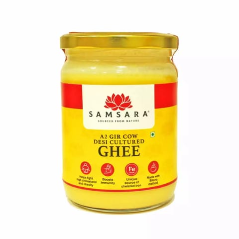 Samsara A2 Gir Cow Desi Cultured Ghee 500 ml