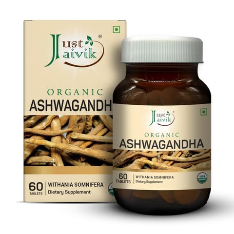 Just Jaivik Organic Ashwagandha Tablets 600mg 60 counts