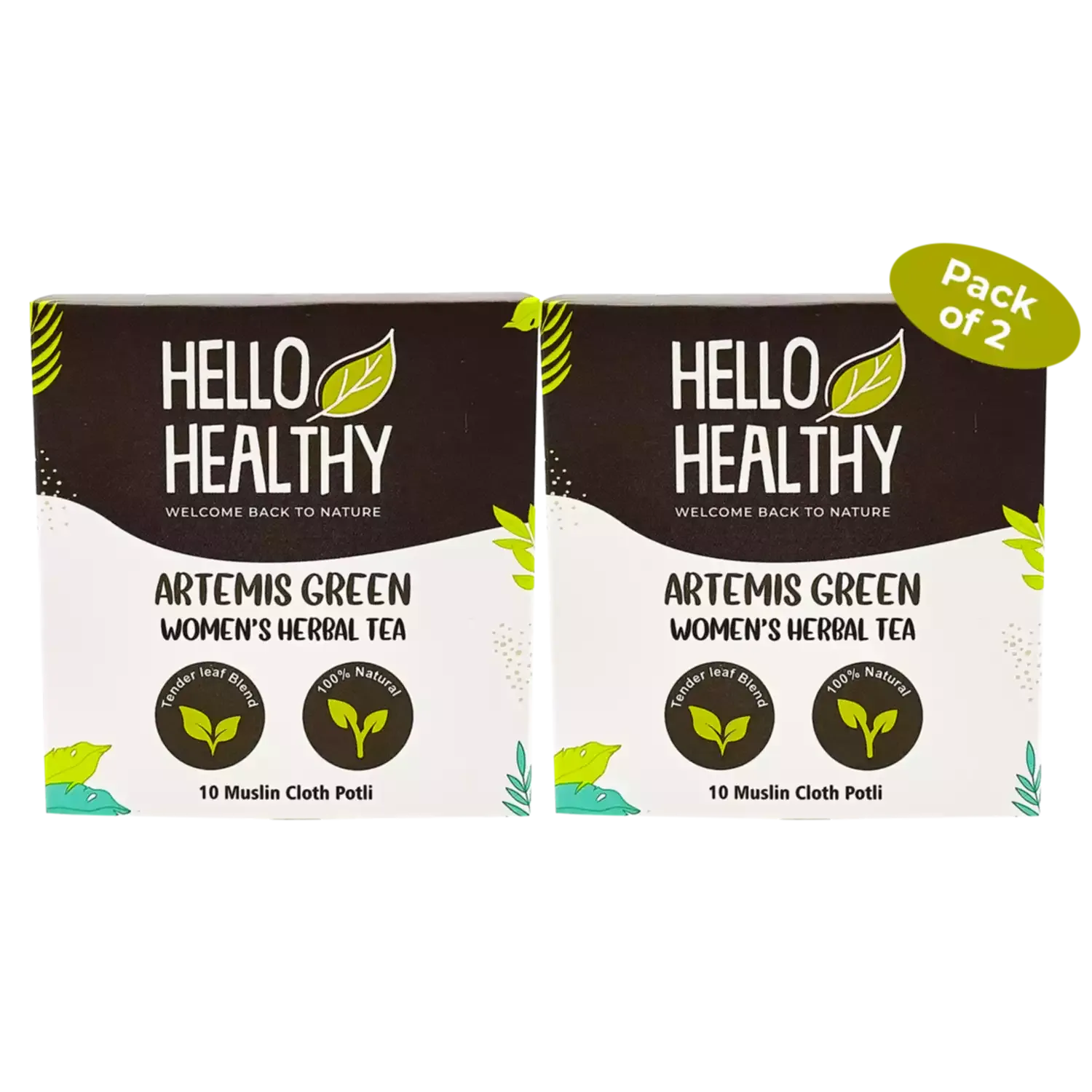 Hello Healthy Artemis Green Herbal Tea | Set of 2