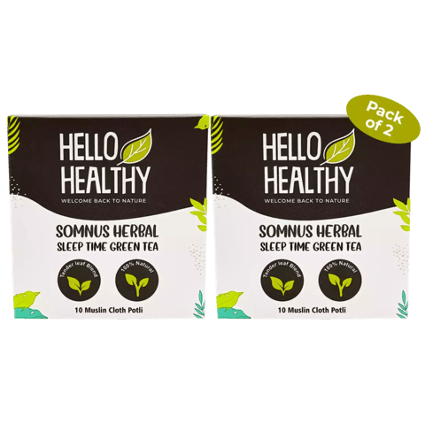 Hello Healthy Somus Herbal Sleep Time Green Tea | Set of 2