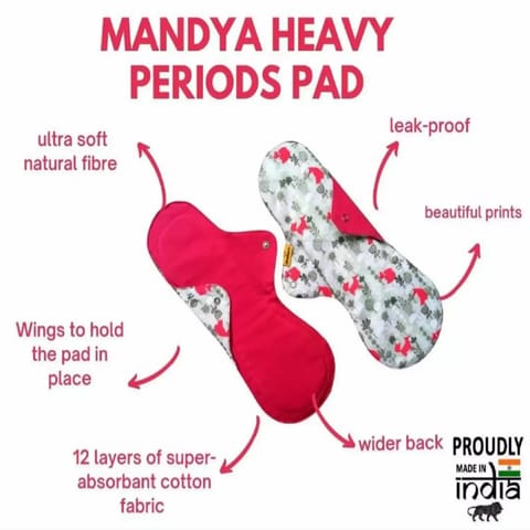 Stonesoup Petals Mandya Heavy Reusable Cloth Sanitary Pad Set of 4